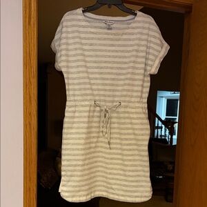 Tommy Bahama Gray and White Striped Dress